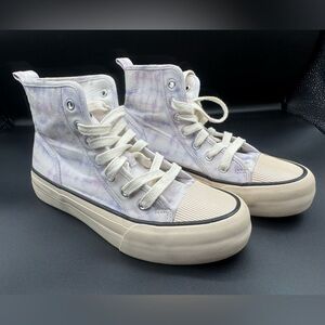 Zara Cream and Purple Sneakers for Casual Elegance